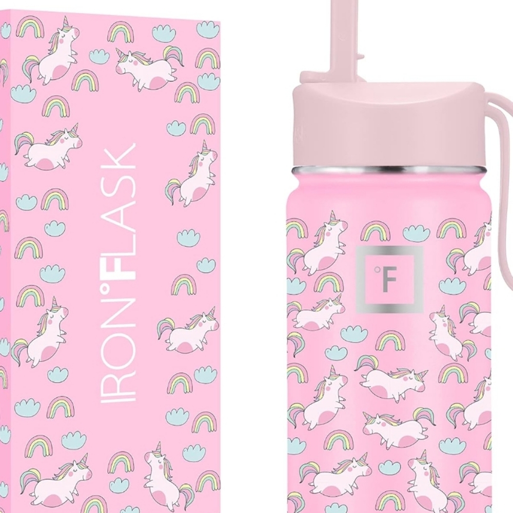 IronFlask 14 oz. kids water bottle - Stardust Unicorns